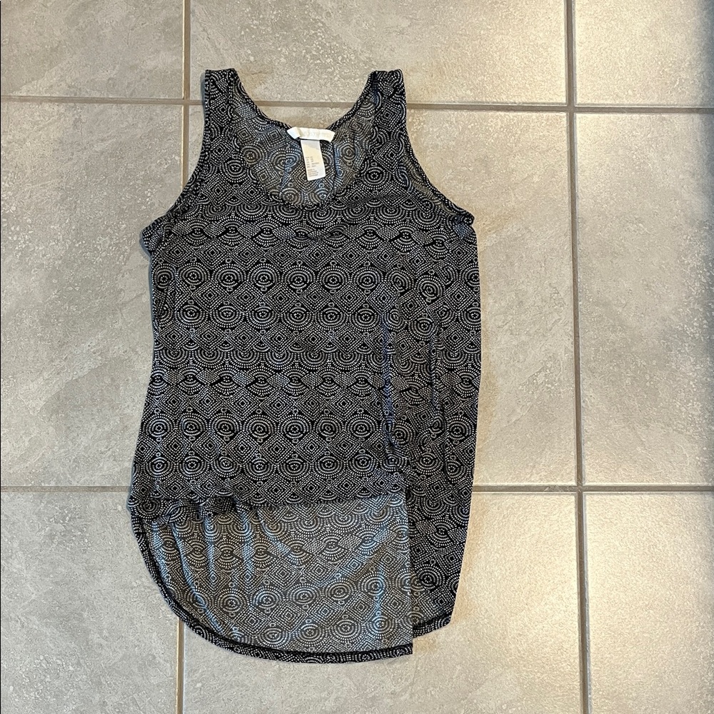 H&M Black and Gray Patterned Tank Top
